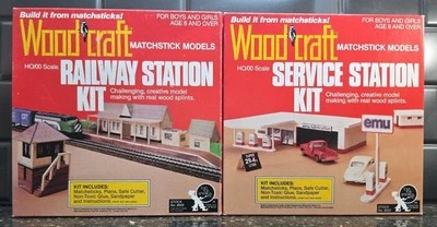 WoodCraft Matchstick Modelos HO/00 Estación de Tren 8505 + Kit de Estación de Servicio 8505 Foto 1 de 4