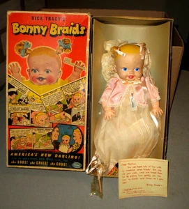 1951 IDEALE VINTAGE PUPPE-BONNIE BRAIDS-DICK TRACY COMIC-ORG BOX & ACC'S-EXC-SPIELZEUG - Bild 1 von 24