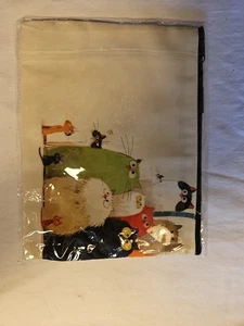 Stravagante borsa per trucco da viaggio per gatti dei cartoni animati, borsa con cerniera in tela 8"x6". Stampa - Foto 1 di 4