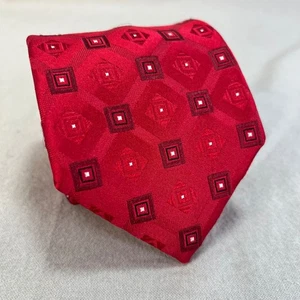 Donald J. Trump Signature Collection Silk Tie Red Geometric Pattern Y2K 3.75x62 - Picture 1 of 9