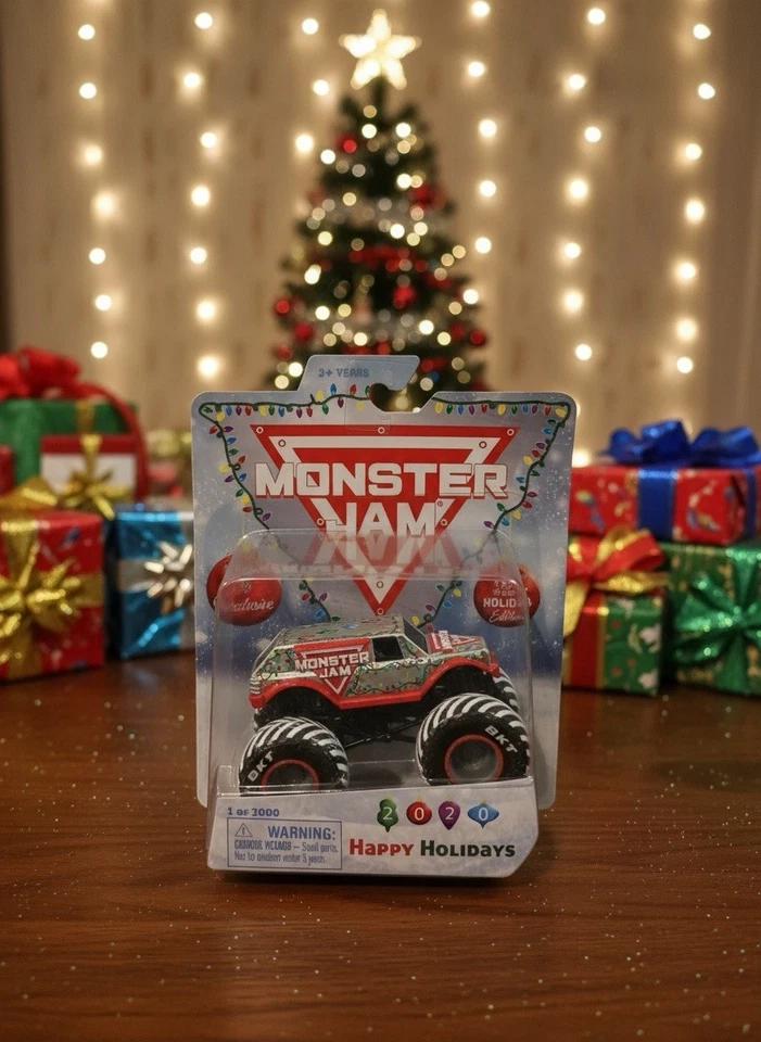 Monster Jam 1:64 Christmas Stunt Truck 2020 exclusive 1/3000 NEW  - Image 1 of 3