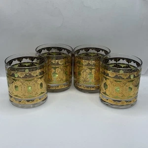 Georges Briard Baroque Lowballs 4er Set Trinkgläser 22 Karat Gold - Bild 1 von 6