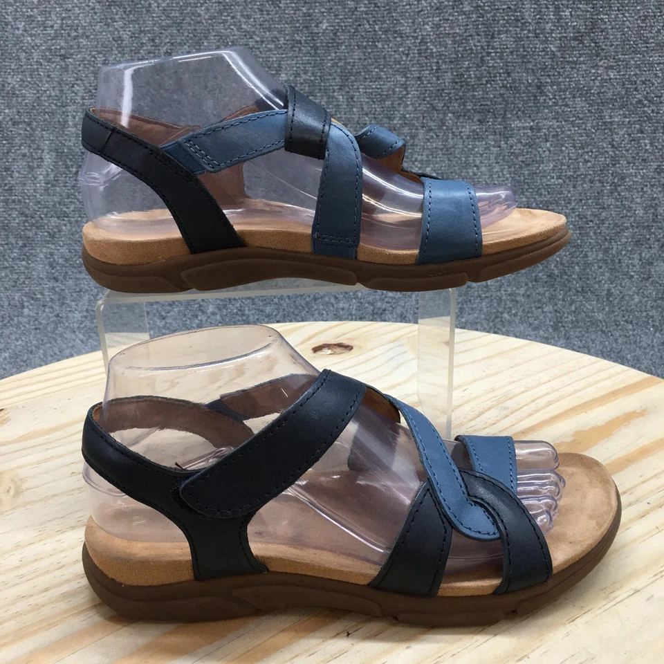 Easy Spirit Sandals Womens 7 M Minny Strappy Blue Leather Open Toe Slingback - Image 1 of 4