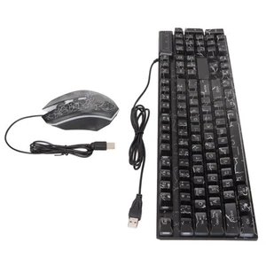 USB-Tastatur-Maus-Kombination Gute Belastbarkeit Riss Bunte Hintergrundb KUI - Photo 1/24