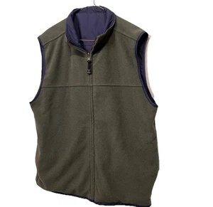 Ashworth Green Fleece Vest Reversible Mens Large Zip Up Sleeveless Jacket Warm - Picture 1 of 13