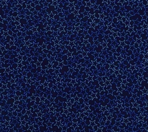 Blue Stars Cotton Fabric Fat Quarter, 18" by 22", Patriotic FQ - Picture 1 of 5
