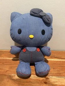 Sanrio Hello Kitty Peluche Animal Azul Denim y Mono 12” Alto - Imagen 1 de 5