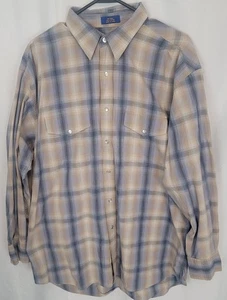 Pendleton Shirt Mens  Pearl Snap Western Plaid Long Sleeve cotton large - Picture 1 of 4