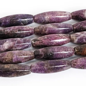 Smooth Purple AAA Lepidolite Rice Gemstone Beads 35X11MM Full Strand 15" - Picture 1 of 3