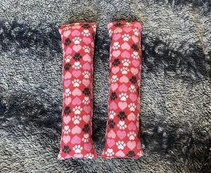 Handmade Red Paw Print & Heart Print Catnip Kick Stick Cat Toys (2) - Picture 1 of 5