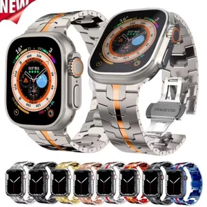 Correa de metal para Apple Watch Ultra 8 7 6 SE 5 4 3 2 41/45mm 49mm correa de acero inoxidable - Imagen 1 de 57