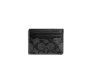 💳 COACH Slim ID Card Case In Signature Canvas In Charcoal/Black F58110 $78 NWT! - Picture 1 of 1