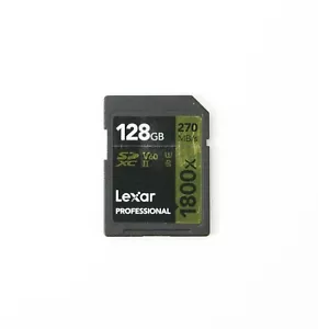 Lexar Professional 128GB 1800x SDXC UHS-II Class 10 U3 V60 Gold Series 270MB/s - Picture 1 of 2