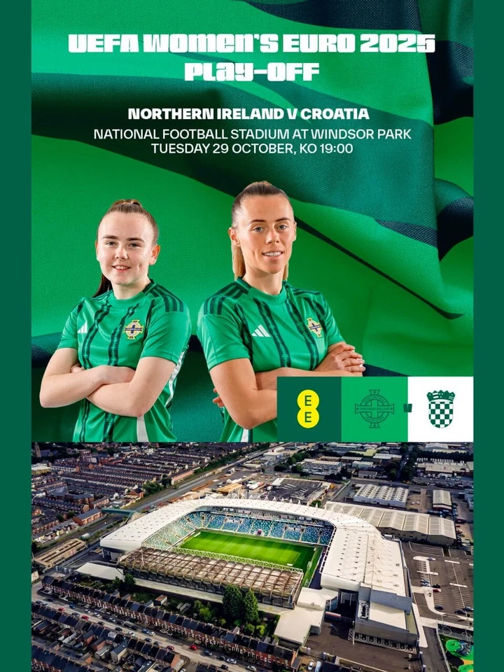 NORTHERN IRELAND v CROATIA 29 October 2024 Q Play-Off EURO-2025 WOMENS FAN prog - Image 1 of 1
