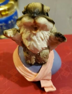 Artefice Ottanta Made in Italy Bunny Rabbit on Egg with Ribbon Figurine Vintage  - Picture 1 of 6