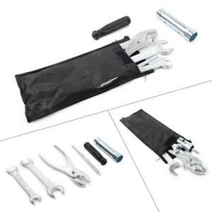 Spark Plug Spanner Wrench Plier Socket Tool Kit With Storage Pocket Motorcycle - Picture 1 of 9