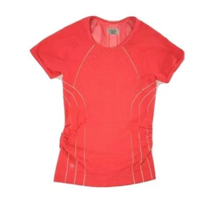 Athleta Womens Workout T Shirt M Neon Pink Crew Neck Short Sleeve - Picture 1 of 6