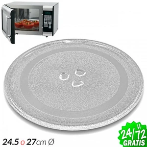 Plato para Microondas diametro Ø 245mm o Ø 270mm Universal 24.5cm 27cm Vidrio - Picture 1 of 6