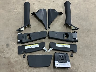14-17 BMW F22 228i M235i M240i A B C Pillar Set W/ Sun Visor M Sport Black OEM - Image 1 of 4