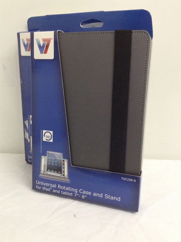 V7 Universal Slim Rotating Stand Case for Apple iPad Mini TUC25R-8-GRY-14N ✅ NEW - Image 1 of 1