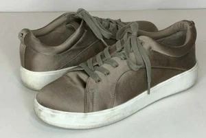 Steve Madden Mujer Talla 9.5 Dorado Bardia Satinado Con Cordones Plataforma Tenis Zapatos - Imagen 1 de 8