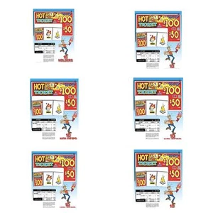 Biglietto Pull Tab - Biglietti Hard Card - Gioco - Confezione da 6 Hot Ticket - Foto 1 di 2