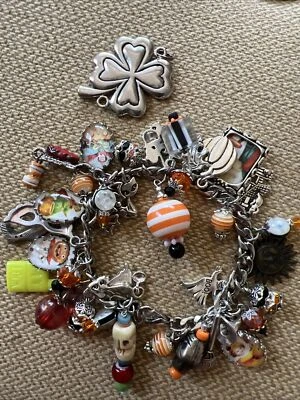 Vintage Charm Bracelet  Halloween Scary Day Of The Dead Boo - Image 1 of 4