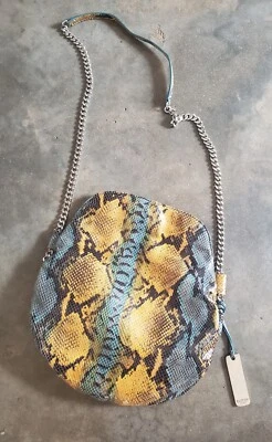 BOTKIER Nº13 Bandolera Cadena Plateada Bolso de Mano Piel de Serpiente Dorado Turquesa Cartera Foto 1 de 4