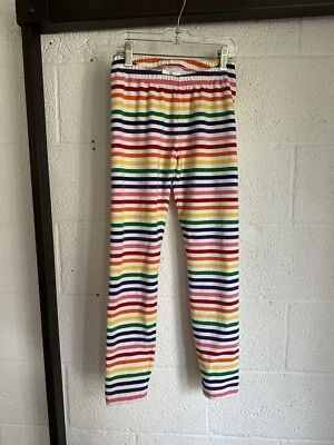 Leggings listra arco-íris femininas Hanna Andersson em excelente estado usado TAMANHO 140 EUA 10 multicoloridas - Imagem 1 de 4