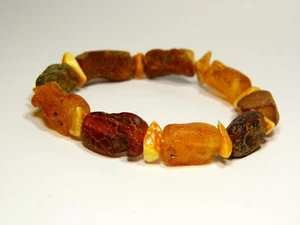 Baltic Amber Bracelet 6.5" 10gr Multicolor Stretch Elastic Natural Stone 5924 - Picture 1 of 14