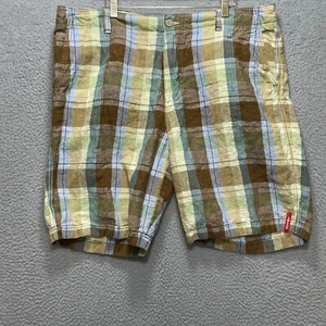 TOMMY BAHAMA Mens 40 Relax Linen Plaid Shorts Summer Casual Beach Resort Wear - Picture 1 of 9