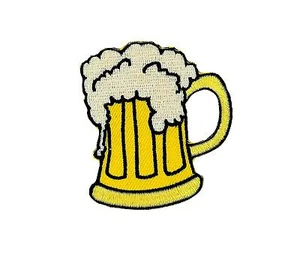 Patch embroidered iron on cloth badges kawaii biker beer pint applique - Foto 1 di 1