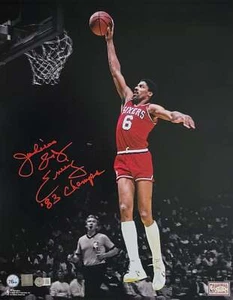Foto firmada por Julius Erving 76ers foco dunk 16x20 con 83 Campos Beckett - Imagen 1 de 1