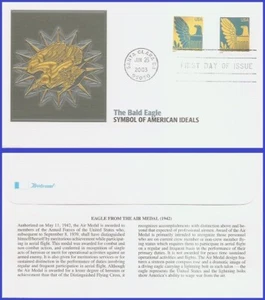 USA5 #3798 U/A FLEETWOOD FDC Combo2 Eagle from the Air Medal 1942 - Imagen 1 de 1