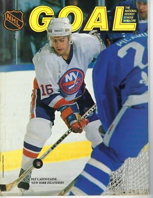 1990 1/25 Goal Magazine hockey Pat LaFontaine New York Islanders Boston Bruins  - Image 1 of 2
