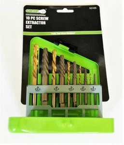 GRIP 10pc COBALT LEFT HAND DRILL BIT SCREW EXTRACTOR SET EASY OUT BOLT 53105 - Picture 1 of 2
