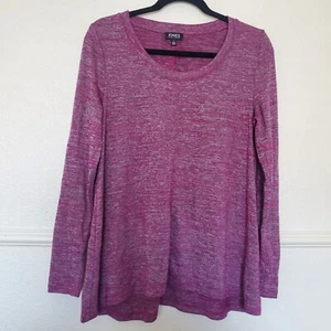 Maglione Jones New York viola grigio marmorizzato elasticizzato casual donna taglia large - Foto 1 di 18