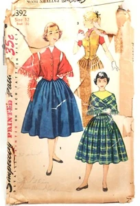 Vintage 1950s Weskit Skirt Top Stole Simplicity Pattern 4392 Teen Size 12 Cut - Picture 1 of 2