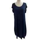 Nicole Miller Blue Short Sleeve T-shirt Dress Women Size Large | 20-5
