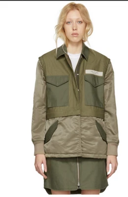 Rag & Bone Army Green Convertible Jacket Vest XS Women’s Designer Military Style - Image 1 of 4