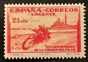 Travelstamps: Spain Express Special Delivery Stamps - 25c + 5c Motorcycle MOGH - Picture 1 of 5