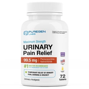 Puregen Labs Urinary Pain Relief | Phenazopyridin HCl 99,5mg Tabletten | Maxim... - Bild 1 von 8