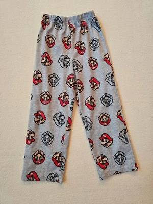 Super Soft Super Mario Gray Pajama Bottoms Pants Only Boys Size 6 - Image 1 of 4