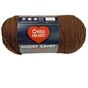 Café marrón Red Heart "Super Saver Jumbo" 14 oz. Hilo acrílico madeja - Imagen 1 de 5
