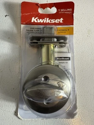 Kwikset Deadbolt Lock One Sided Thumb Turn Only 663 15 CP RCL RCS - Image 1 of 4