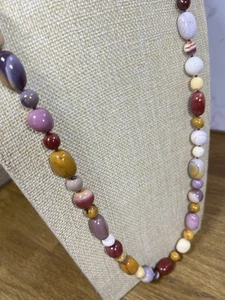 Whitney Kelly 925 Sterling Silver Long Mookaite Gemstone Bead Necklace 954 - Picture 1 of 22