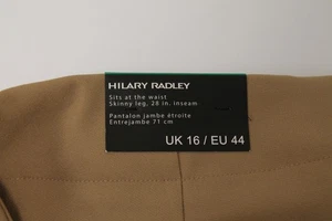 Pantaloni Hilary Radley Comfort Fit gamba slim elasticizzati pull on taglia UK 16 in cammello - Foto 1 di 13