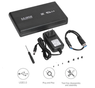 CASE BOX ESTERNO 3.5" SATA USB 2.0/3.0 ALLUMINIO PER HARD DISK IOS E WINDOWS - Immagine 1 di 4