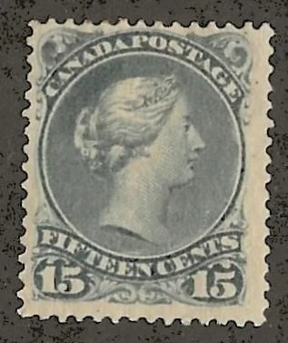 Canada 30b, 15 cent Large Queen, blue gray , mint original gum, 215 - Image 1 of 2
