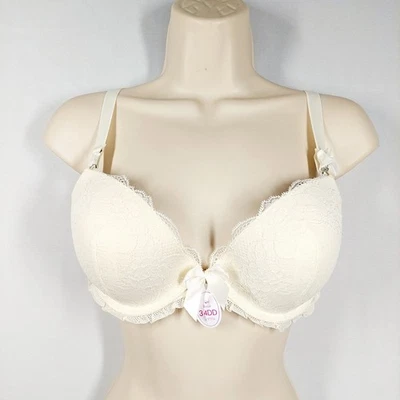 Sujetador La Senza Marfil Encaje Gel Boost 34DD Push Up Acolchado Nuevo con Etiquetas Glamorosa Novia Foto 1 de 4